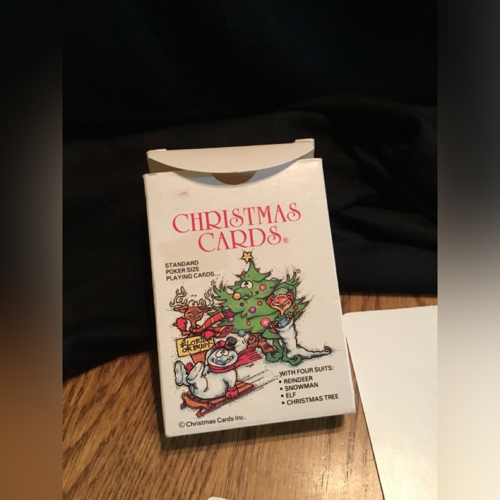 Vintage Christmas Playing Cards Festive 1988, Family Game Night